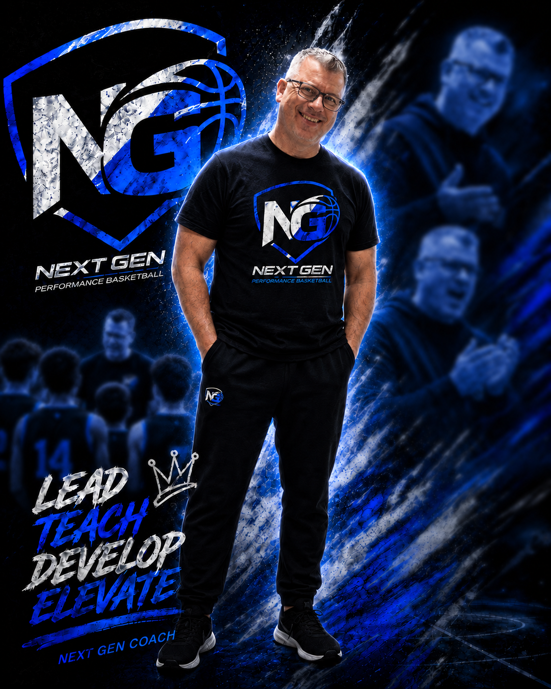 Pascal Angillis, Basketball Advisor van Next Gen, in Next Gen coachoutfit